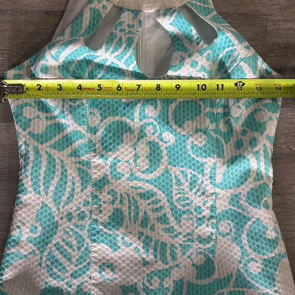 Lilly Pulitzer Pearl Shift Shorely Blue Pick Up Lines Floral Halter Dress Sz 00 - Picture 5 of 8